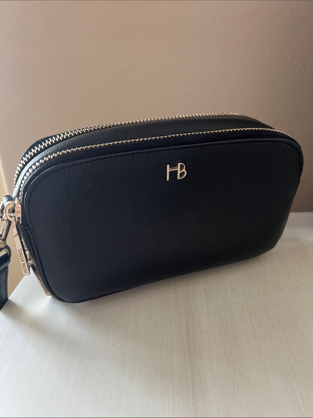 Henri Bendel Black Leather Crossbody Bag